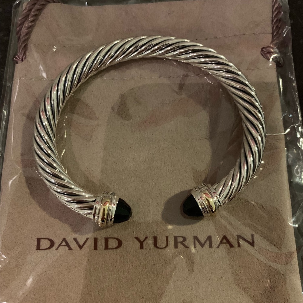 David Yurman SILVER & GOLD 7mm BRACELET BLACK ONYX